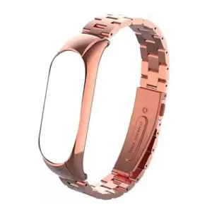 3 Links Stainless Steel Band for Xiao Band 5/6 - Rose Gold