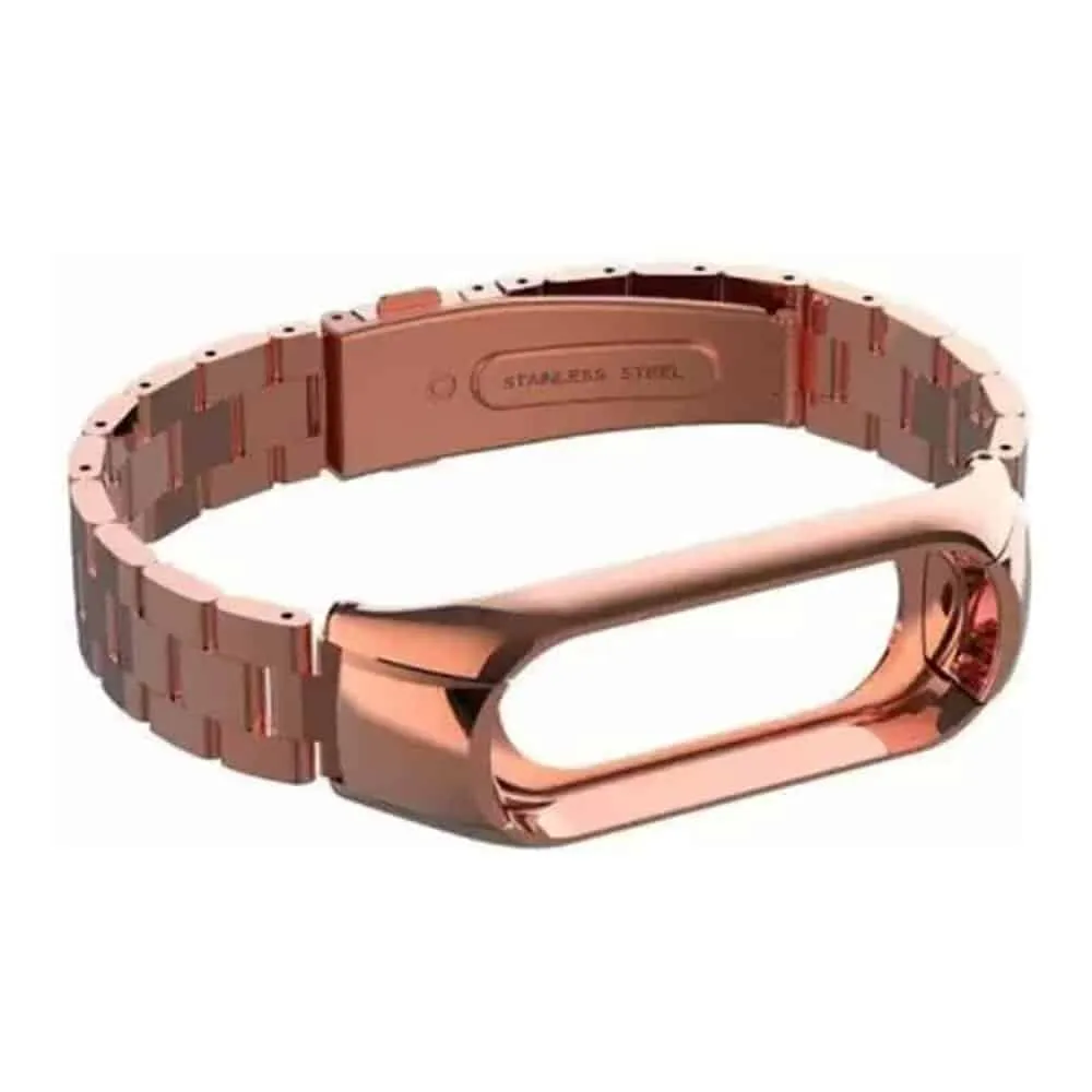 3 Links Stainless Steel Band for Xiao Band 5/6 - Rose Gold