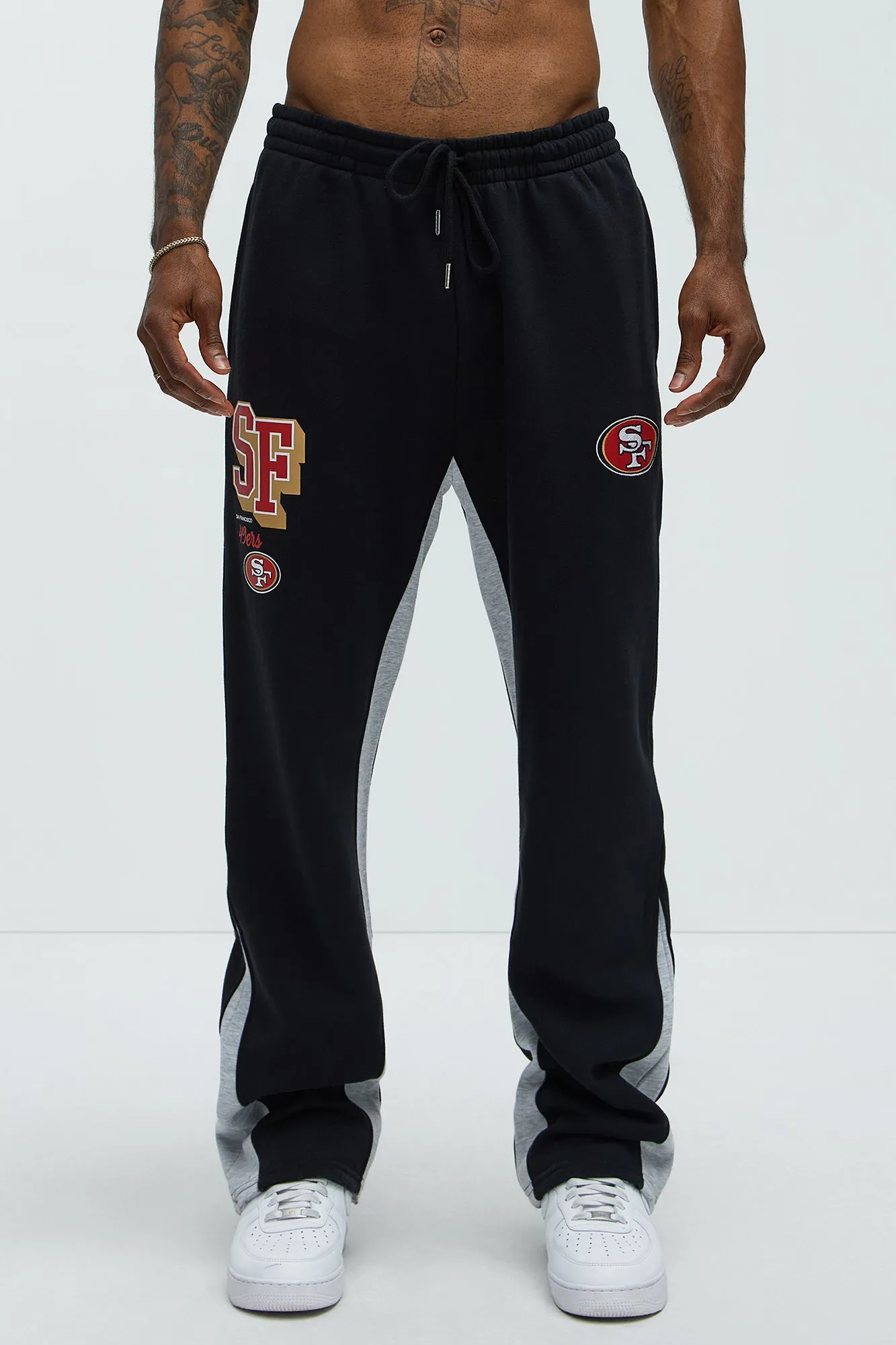 49ers Bold Flare Sweatpants - Black