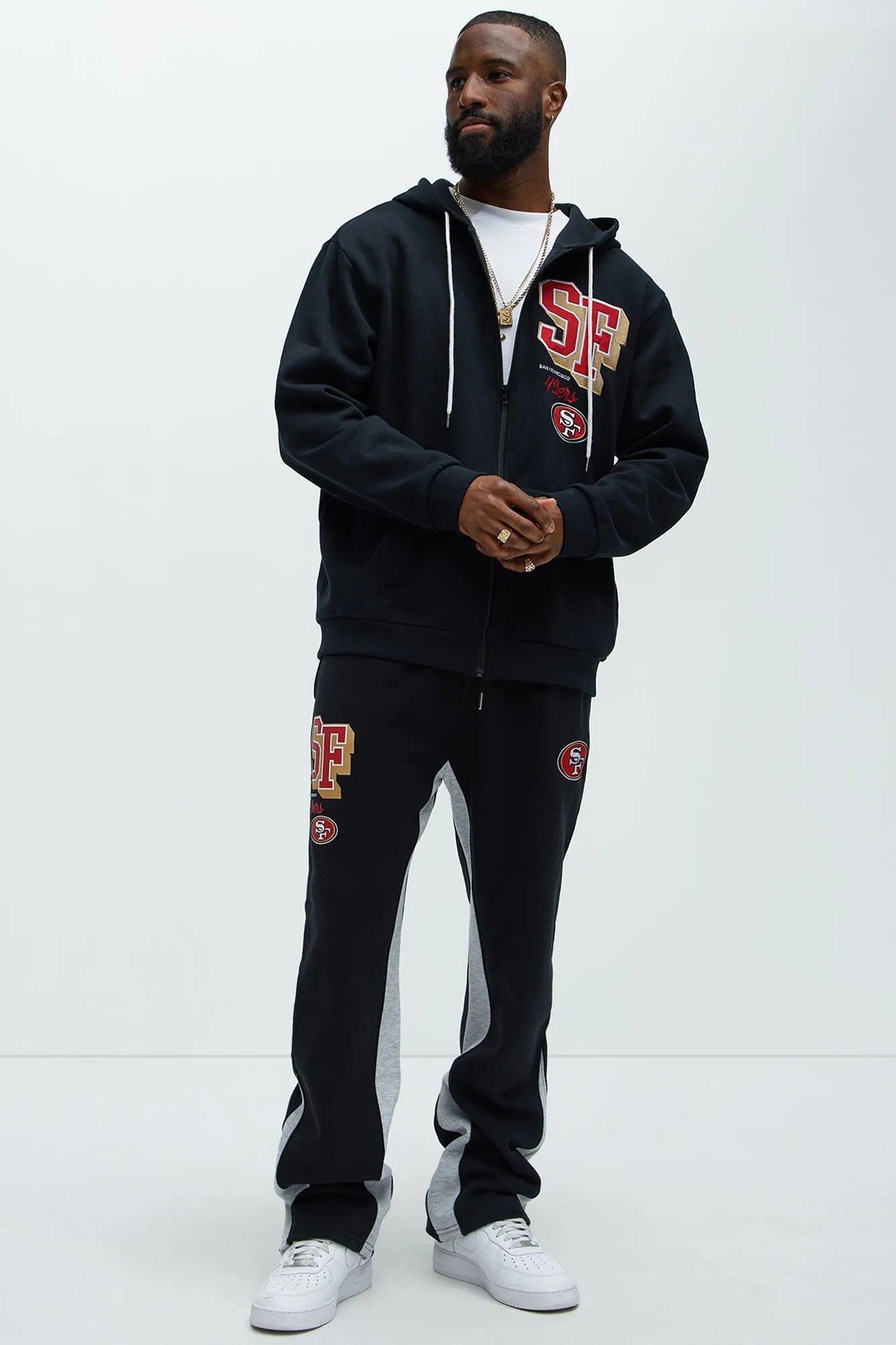 49ers Bold Flare Sweatpants - Black