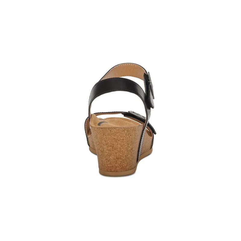 Aetrex Women's Lexa Wedge Sandals  - Black