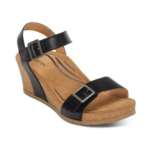Aetrex Women's Lexa Wedge Sandals  - Black