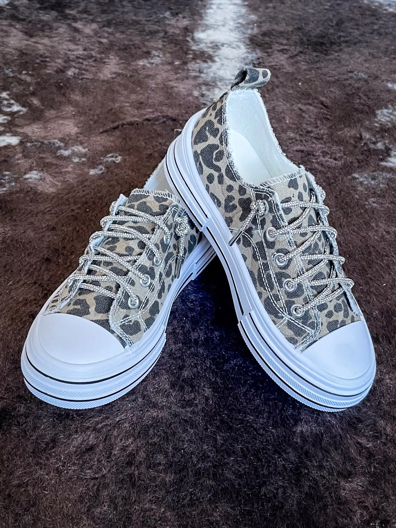 Aman Print Sneaker in Tan Leopard by Very G