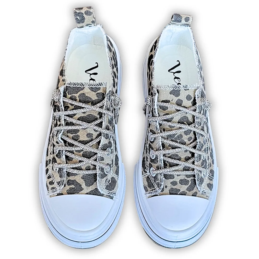 Aman Print Sneaker in Tan Leopard by Very G