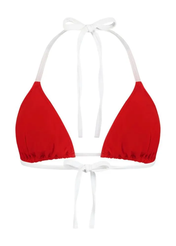 Anka Triangle Bra Red / White