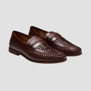 AQ by Aquila Tyson Leather Espadrilles in Brown