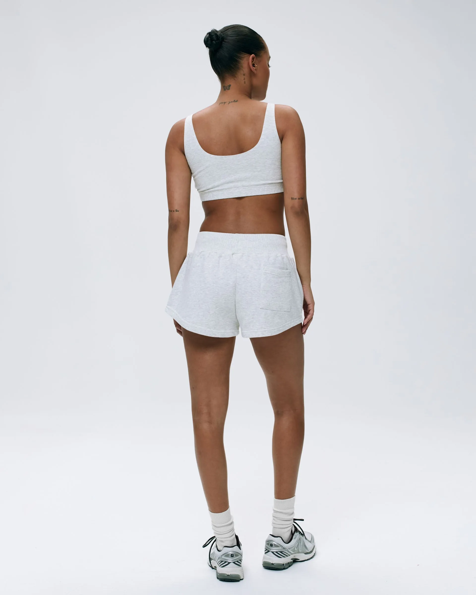 AS Bold Mini Sweat Shorts - Light Grey Melange/Vintage Blue