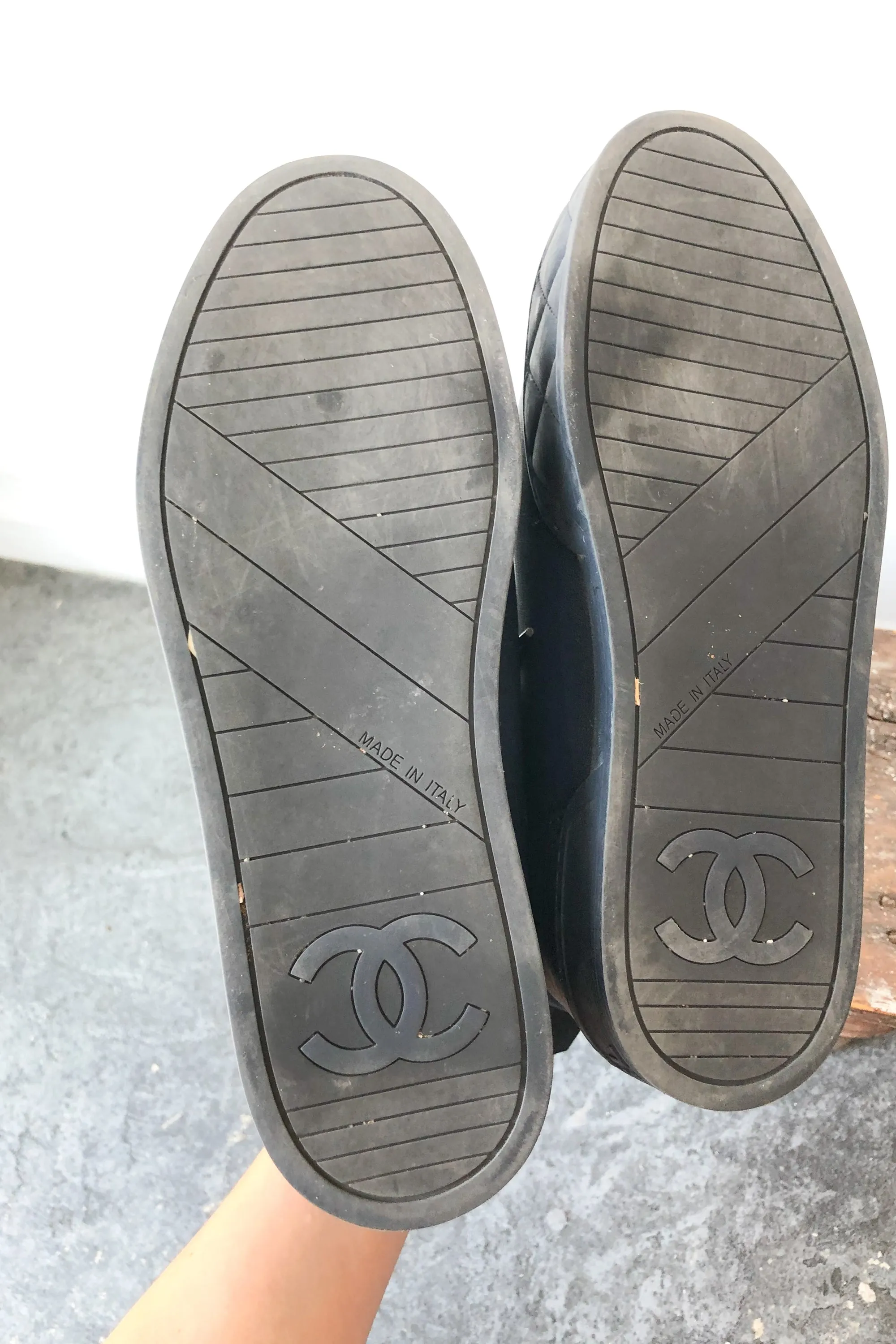 Authentic Chanel Navy High Tops