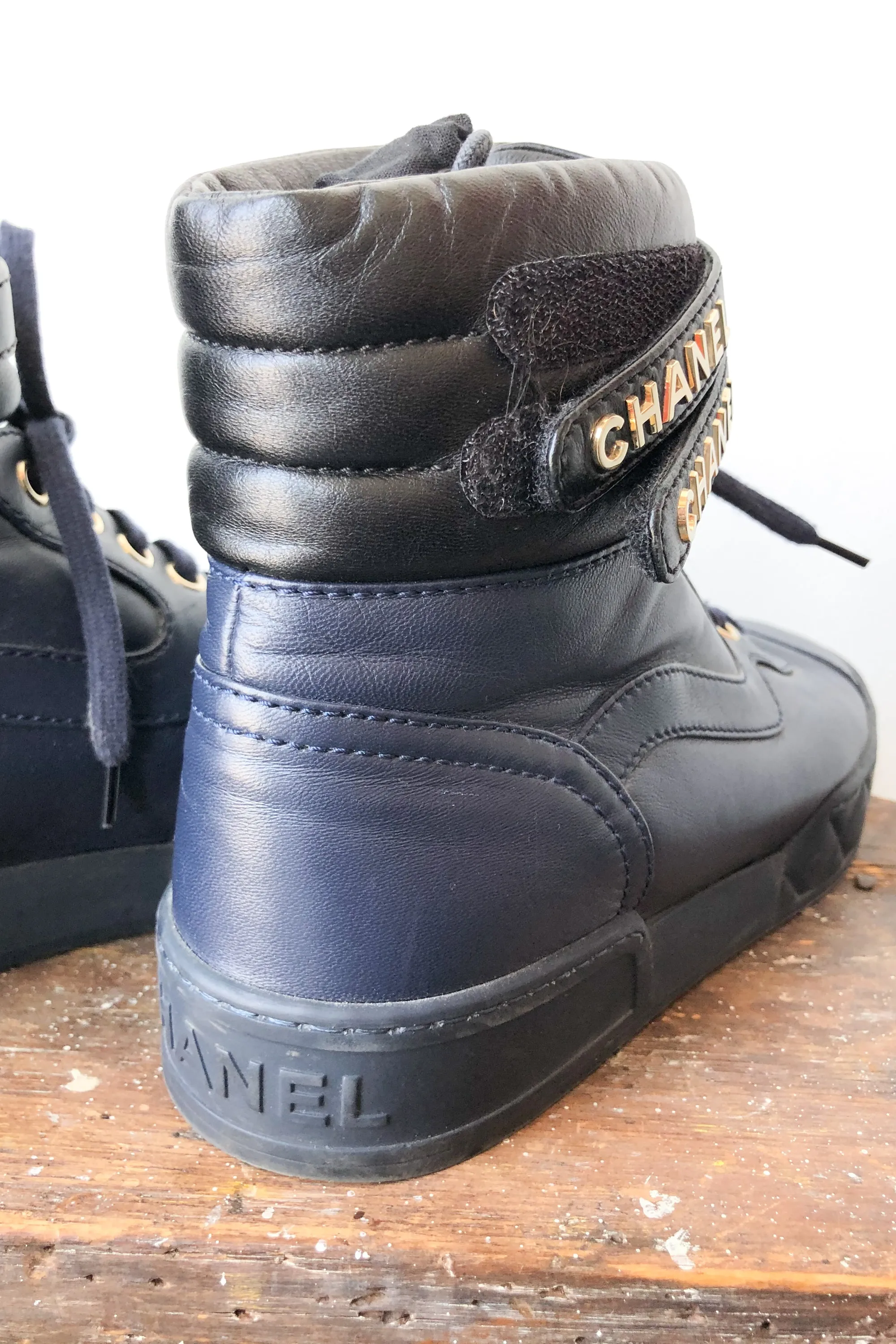 Authentic Chanel Navy High Tops