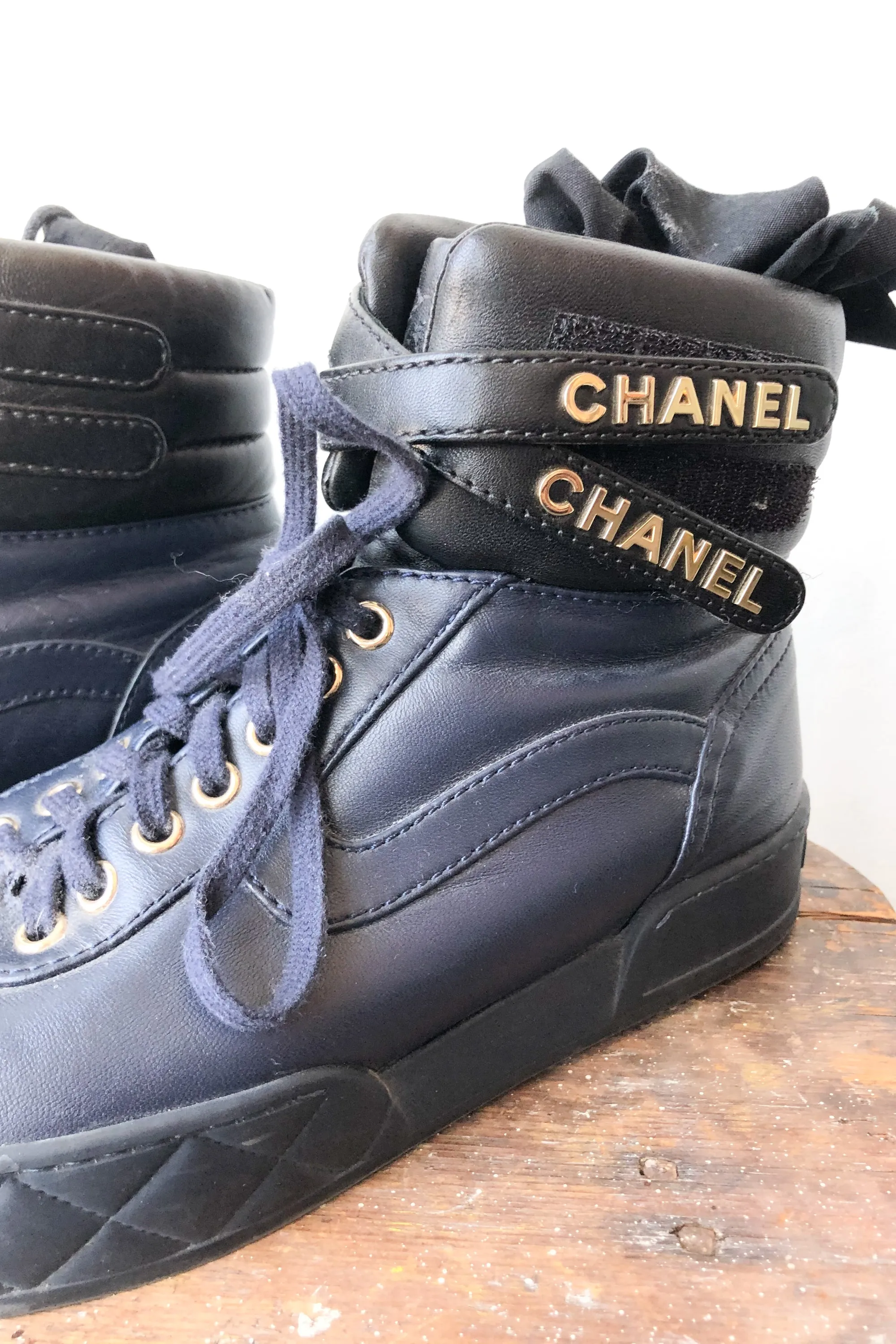 Authentic Chanel Navy High Tops