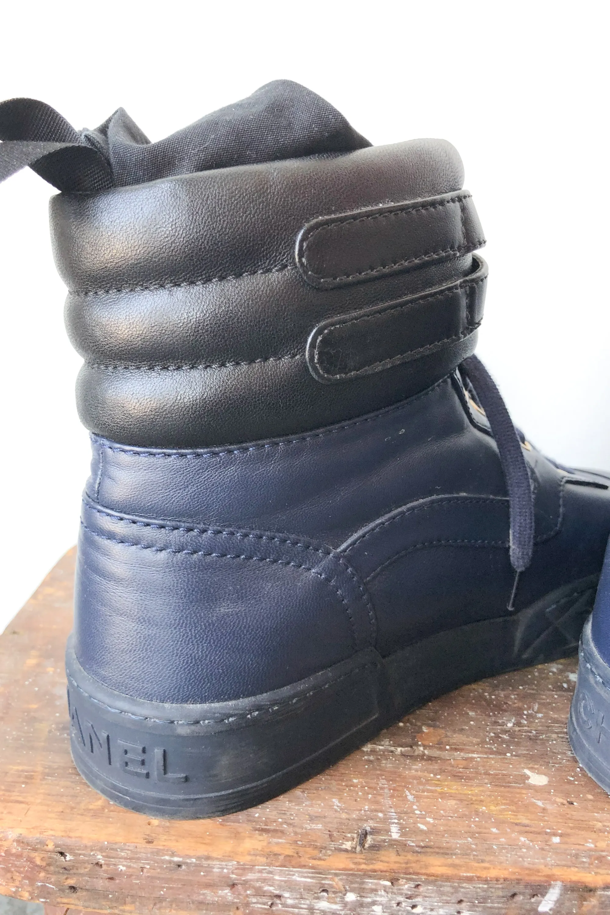 Authentic Chanel Navy High Tops