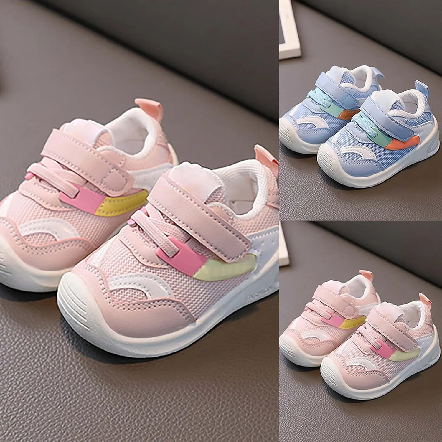 Baby Boy Girl Breathable Sneakers Infant Non Slip Lightweight Toddler First Walking Shoes Toddler Canvas Shoes Slip On