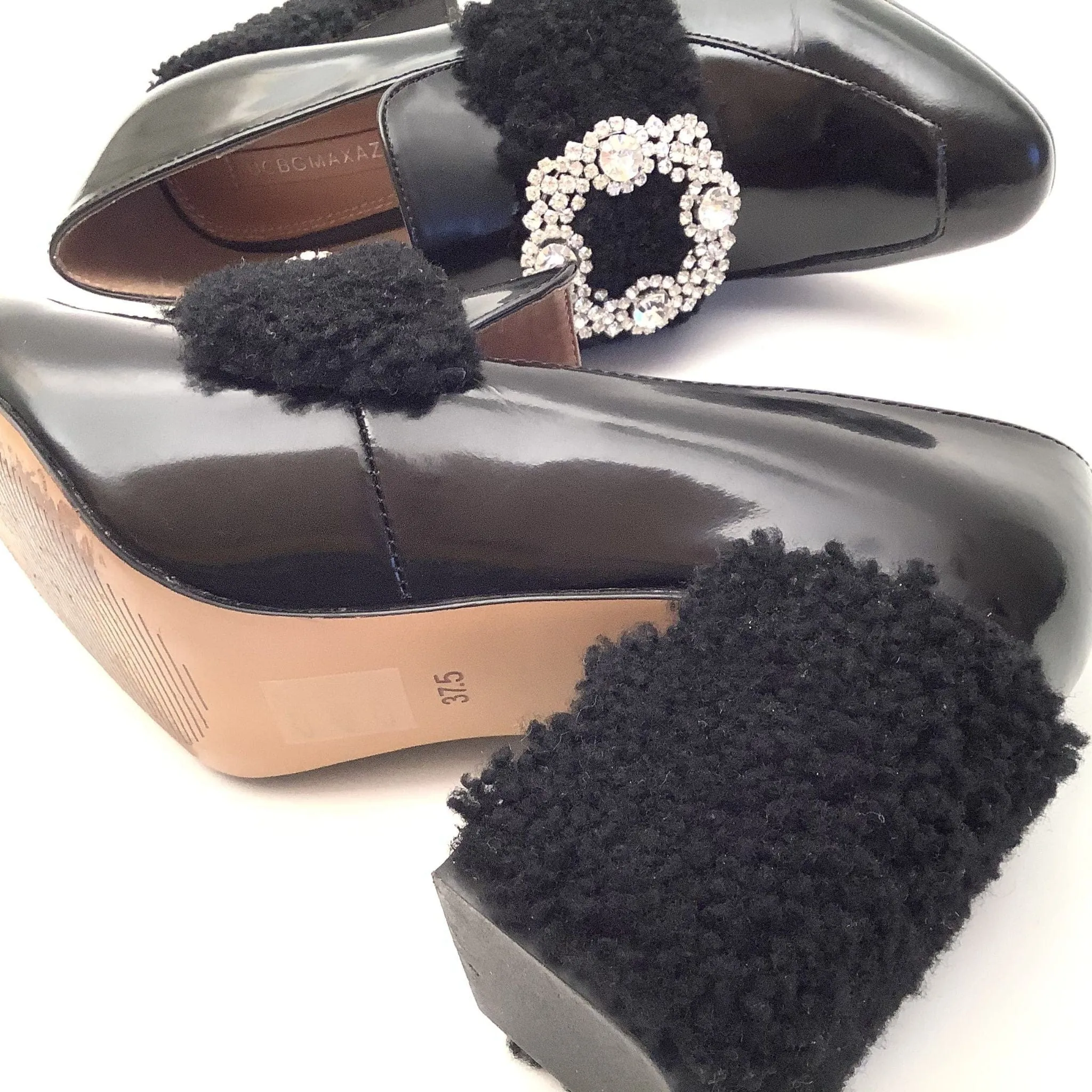 BCBG Furry Heel Loafers