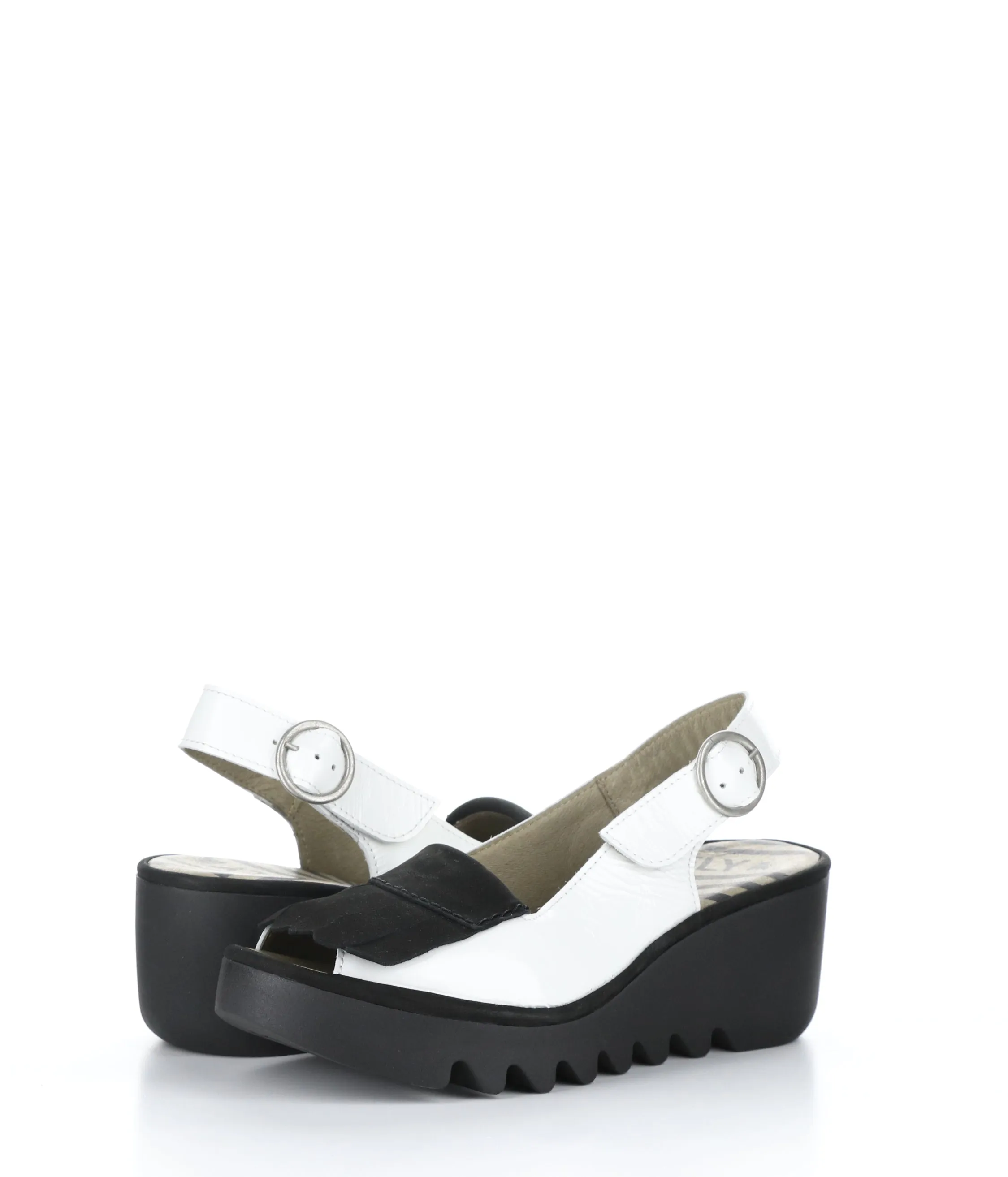 BIND303FLY OFF WHITE/BLACK Round Toe Shoes|BIND303FLY Chaussures �� Bout Rond in Blanc
