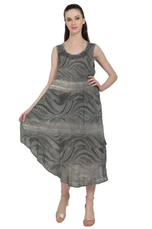 Block Print Tie Dye Umbrella Beach Dress UD48-2301