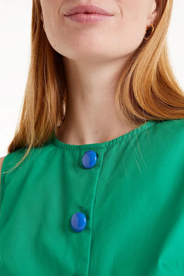 Bold Button Green Top