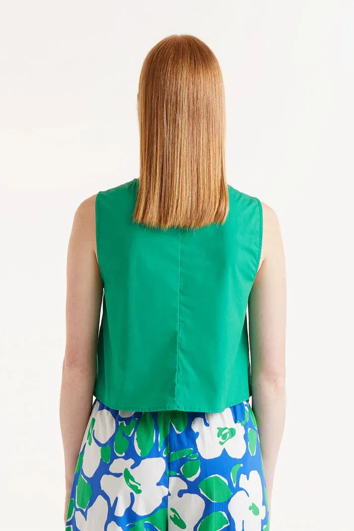 Bold Button Green Top
