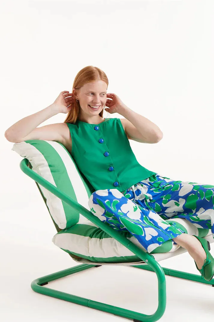 Bold Button Green Top