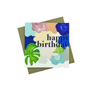 Bold Floral Birthday Greeting Card