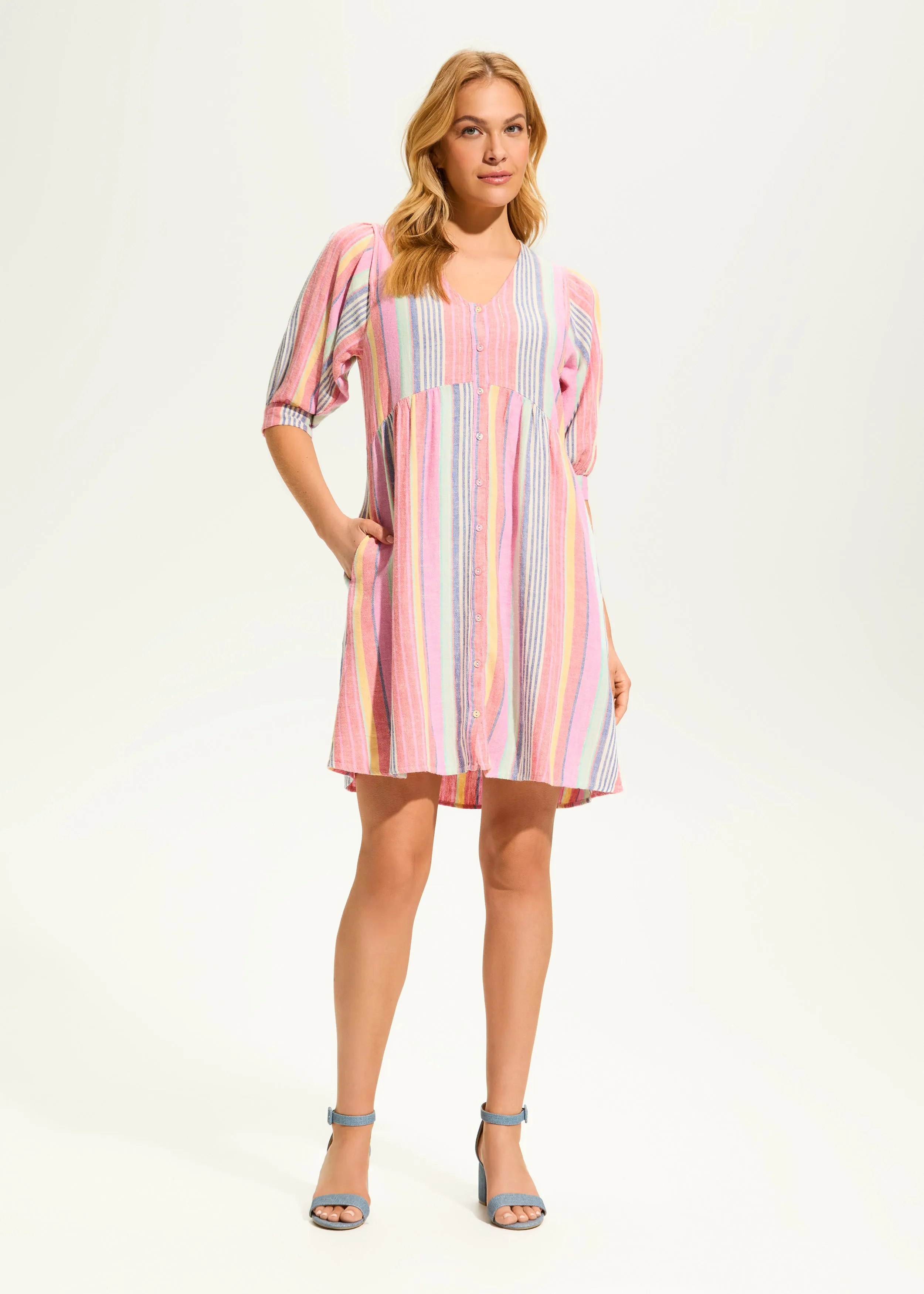 Bold Stripe Dress, Canary Stripe