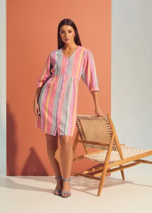 Bold Stripe Dress, Canary Stripe