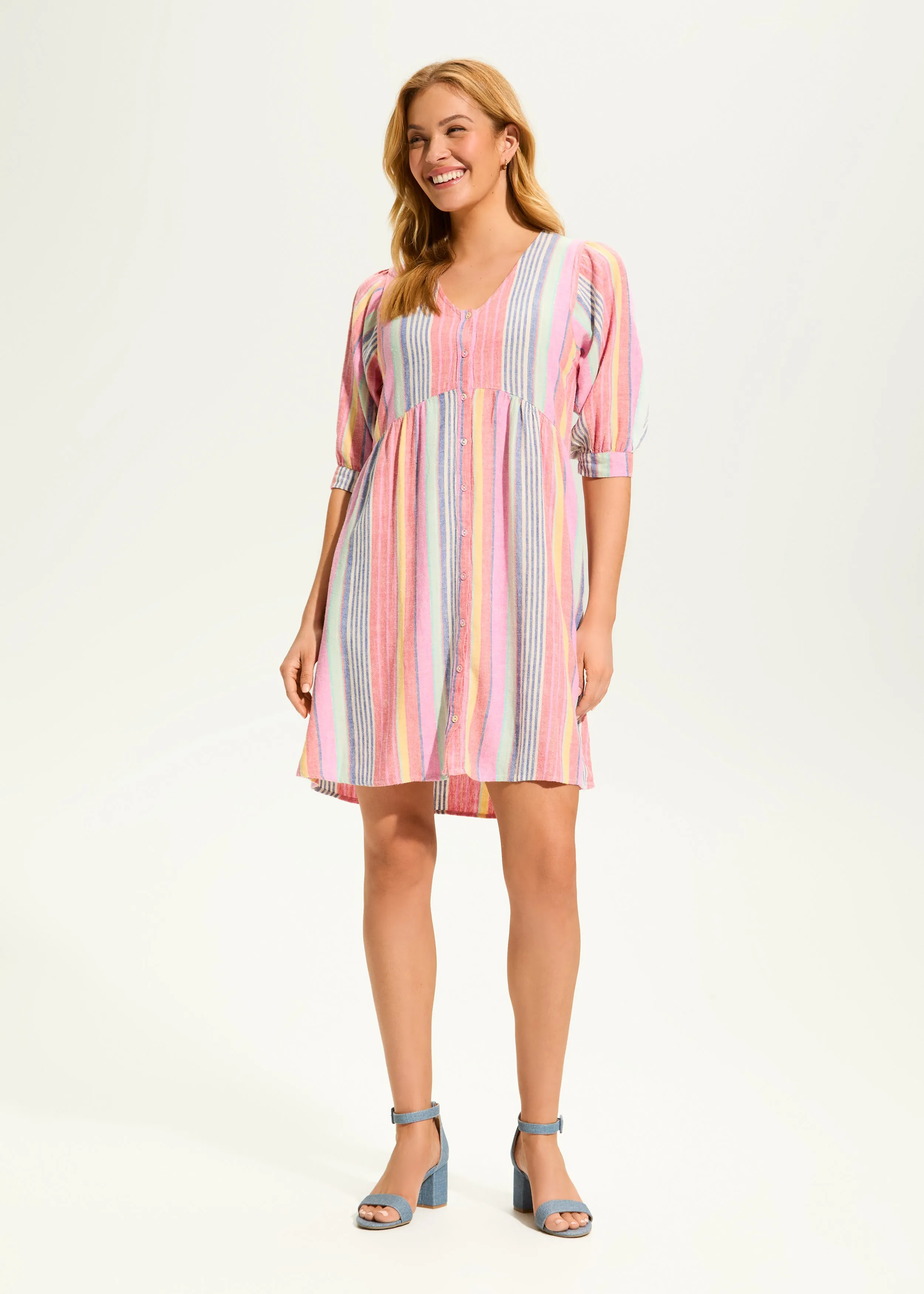 Bold Stripe Dress, Canary Stripe
