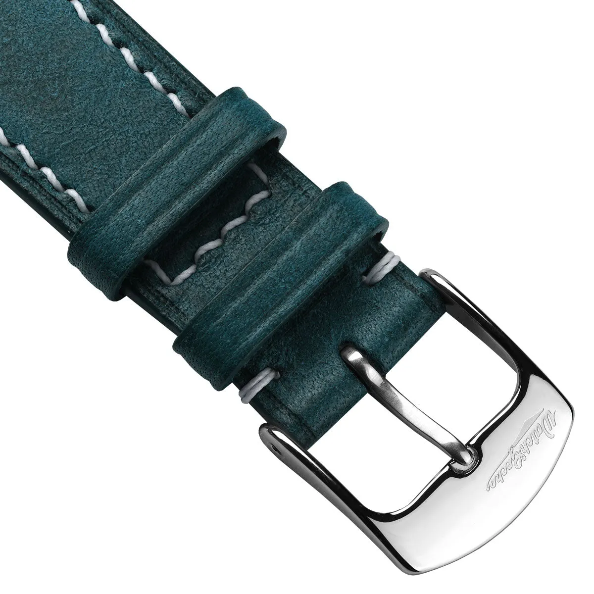 Bourton Hand-Stitched Genuine Italian Leather Watch Strap - Ocean Blue