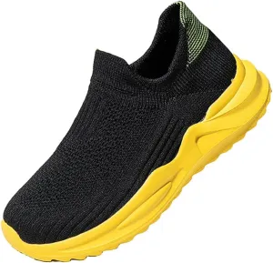 Boys and Girls Sock Shoes Casual Sports Running Walking Shoes Knitted Slip-On High Tops Lightweight Breathable Non Slip (Toddler/Little Kid/Big Kid)