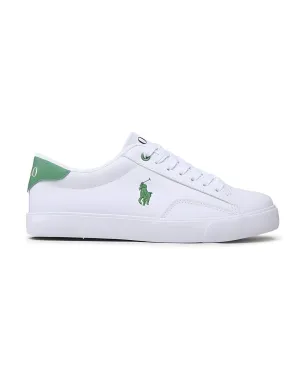 Boys Polo Ralph Lauren White And Green Sneakers