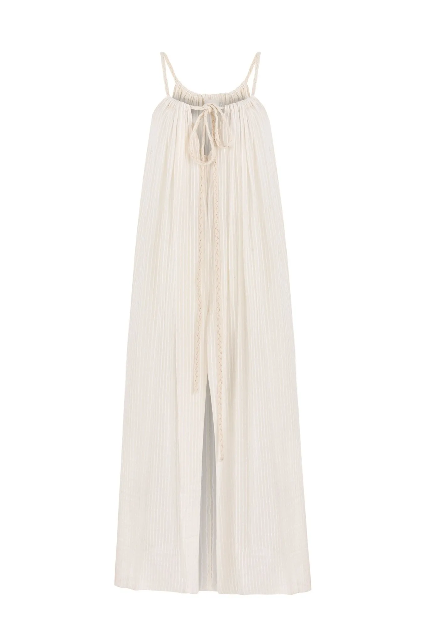 Breeze Beach Dress - White Stripes
