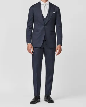 Cerruti Indigo Lightweight Wool & Silk Fancy Weave