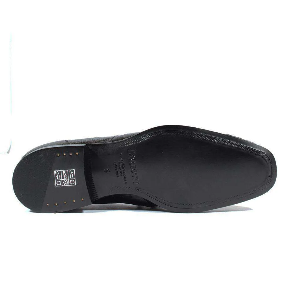 Cesare Paciotti Luxury Italian Italian Men's Designer Shoes Magic Baby Black Struz Leather Loafers (CPM2618)