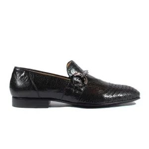 Cesare Paciotti Luxury Italian Italian Men's Designer Shoes Magic Baby Black Struz Leather Loafers (CPM2618)