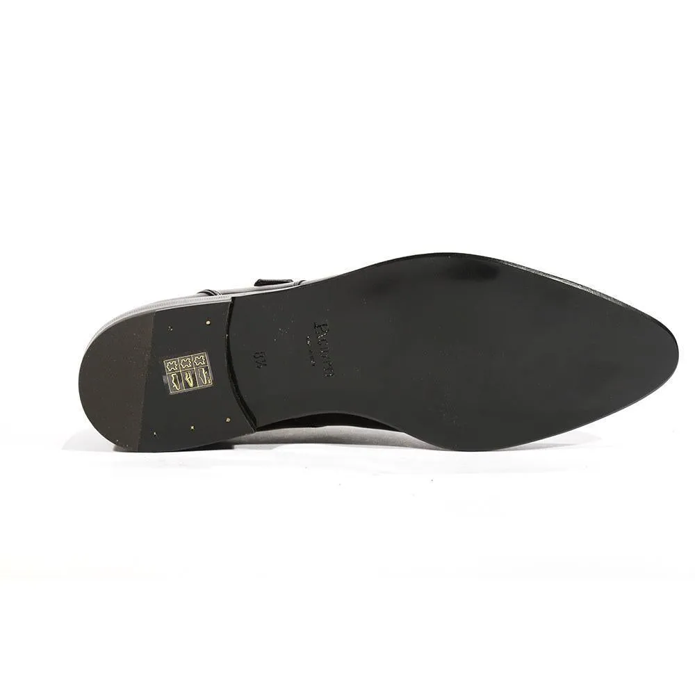 Cesare Paciotti Luxury Italian Men's Buckhold Loafers Baby Lux Black P Designer Shoes (CPM5418)