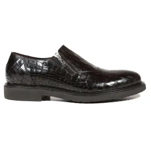 Cesare Paciotti Luxury Italian Men's Designer Shoes Cocco Lux Rete Black Loafers (CPM5000)