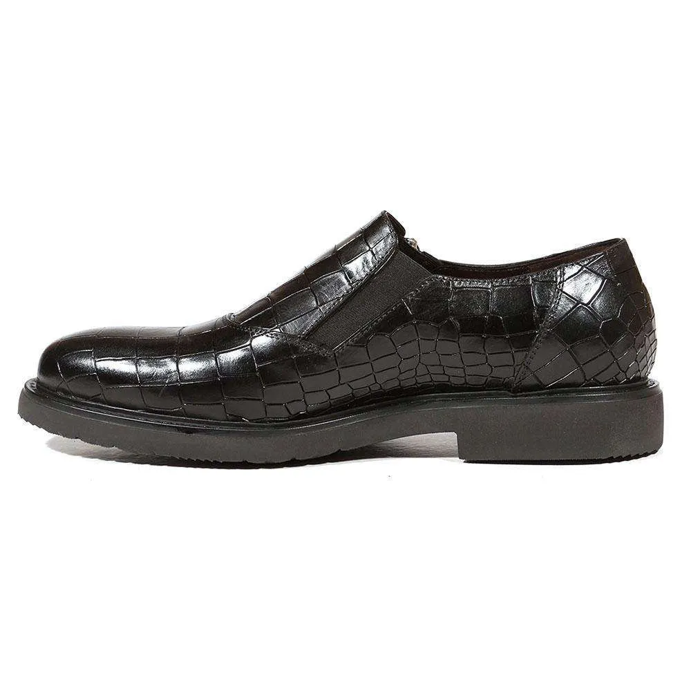 Cesare Paciotti Luxury Italian Men's Designer Shoes Cocco Lux Rete Black Loafers (CPM5000)