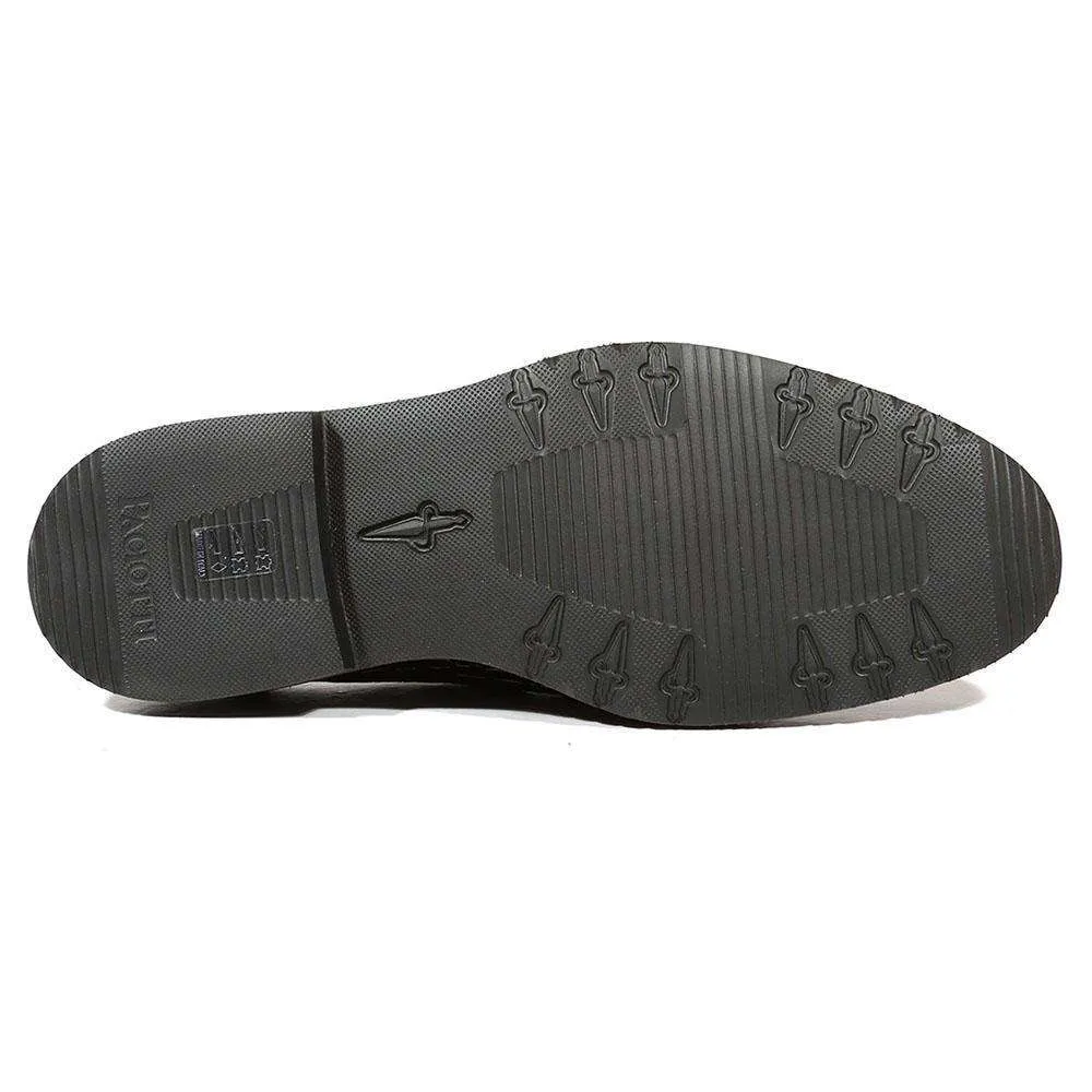 Cesare Paciotti Luxury Italian Men's Designer Shoes Cocco Lux Rete Black Loafers (CPM5000)
