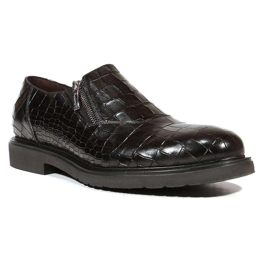 Cesare Paciotti Luxury Italian Men's Designer Shoes Cocco Lux Rete Black Loafers (CPM5000)