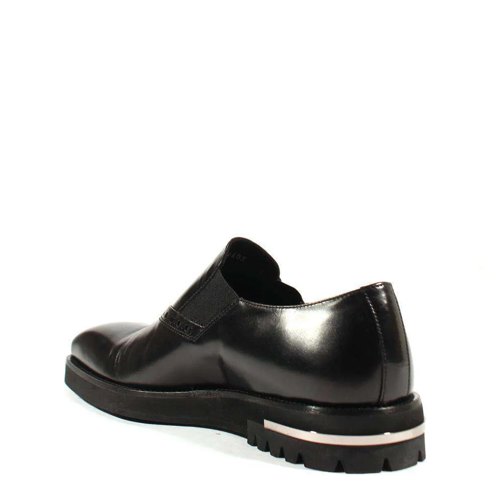 Cesare Paciotti Luxury Italian Men's Designer Shoes Old Paint Black I Leather Loafers (CPM2539)