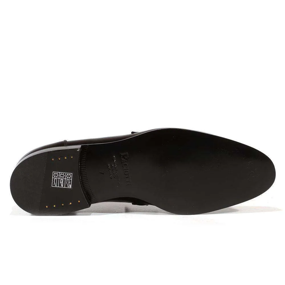 Cesare Paciotti Luxury Italian Men's Designer Shoes Vit Camoscio Black Leather Loafers (CPM3127)
