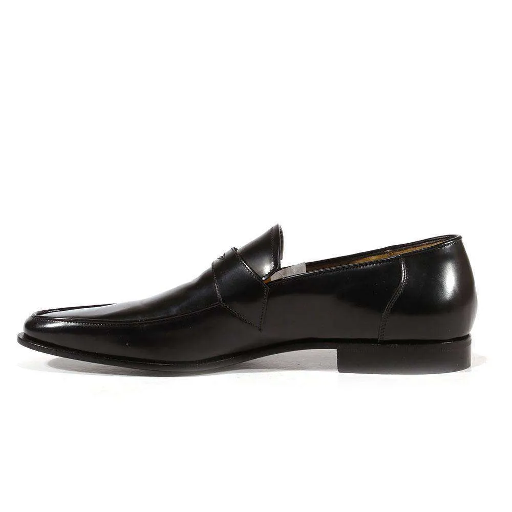 Cesare Paciotti Luxury Italian Men's Designer Shoes Vit Camoscio Black Leather Loafers (CPM3127)