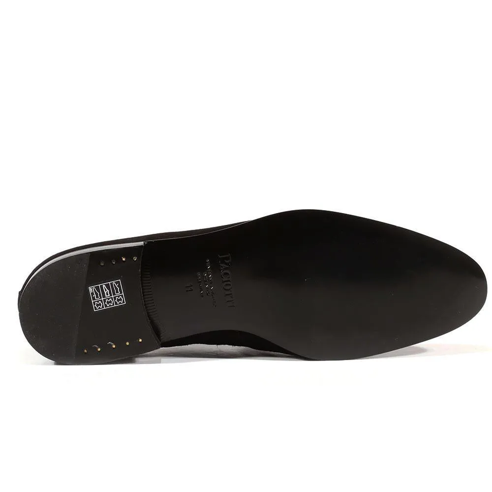 Cesare Paciotti Luxury Italian Men's Designer Shoes Vit Camoscio Black Leather Loafers (CPM3128)
