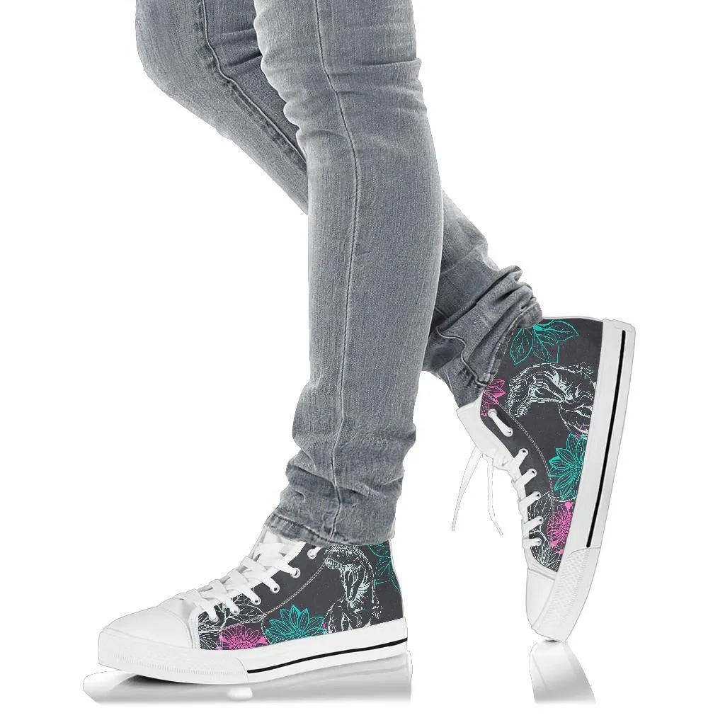 Chalkboard Rex - Women's Dinosaur High Tops