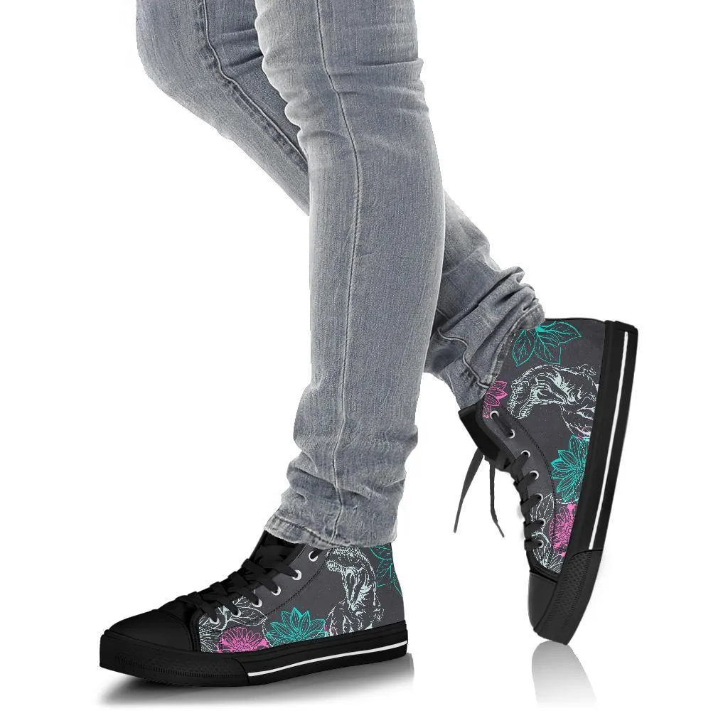 Chalkboard Rex - Women's Dinosaur High Tops
