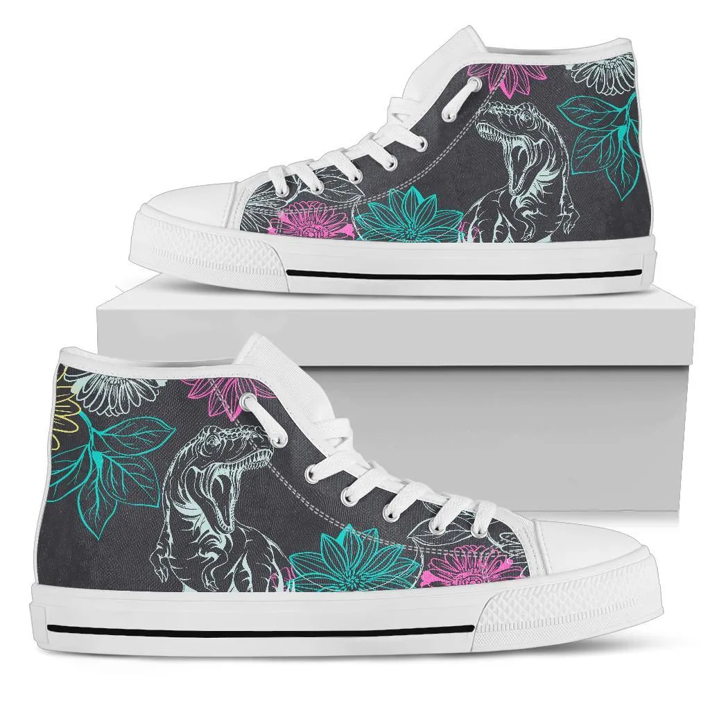 Chalkboard Rex - Women's Dinosaur High Tops