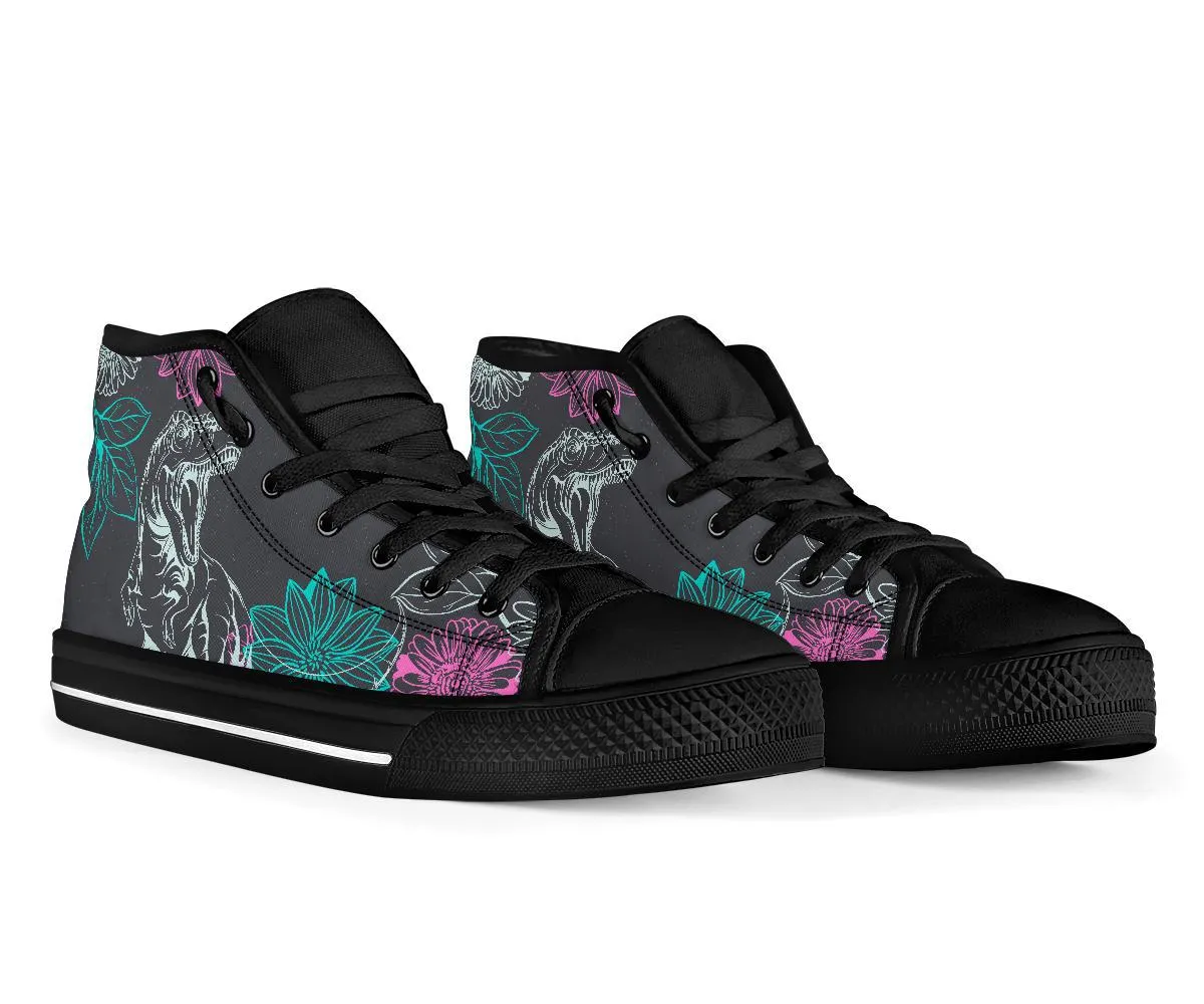 Chalkboard Rex - Women's Dinosaur High Tops