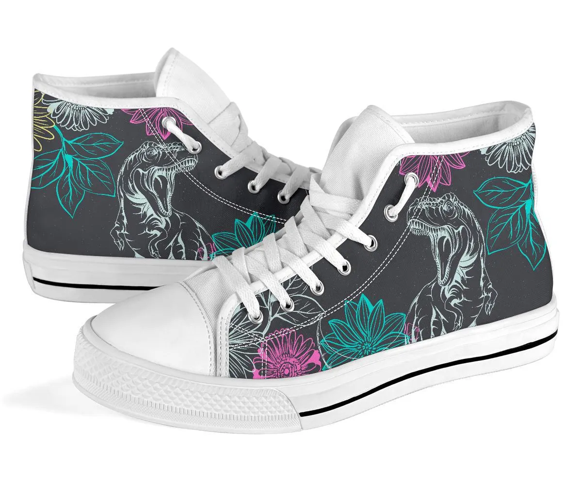 Chalkboard Rex - Women's Dinosaur High Tops