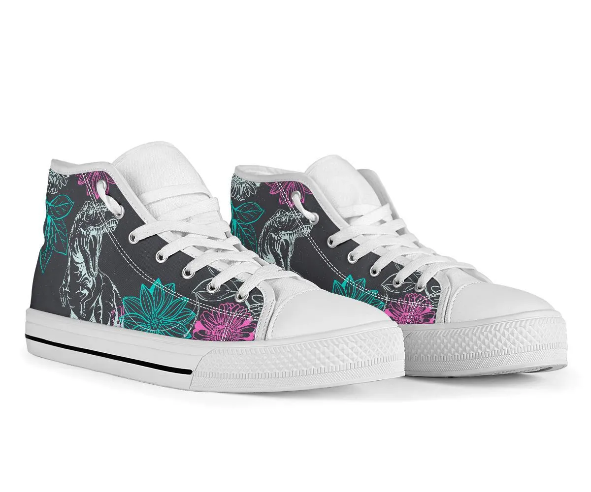 Chalkboard Rex - Women's Dinosaur High Tops