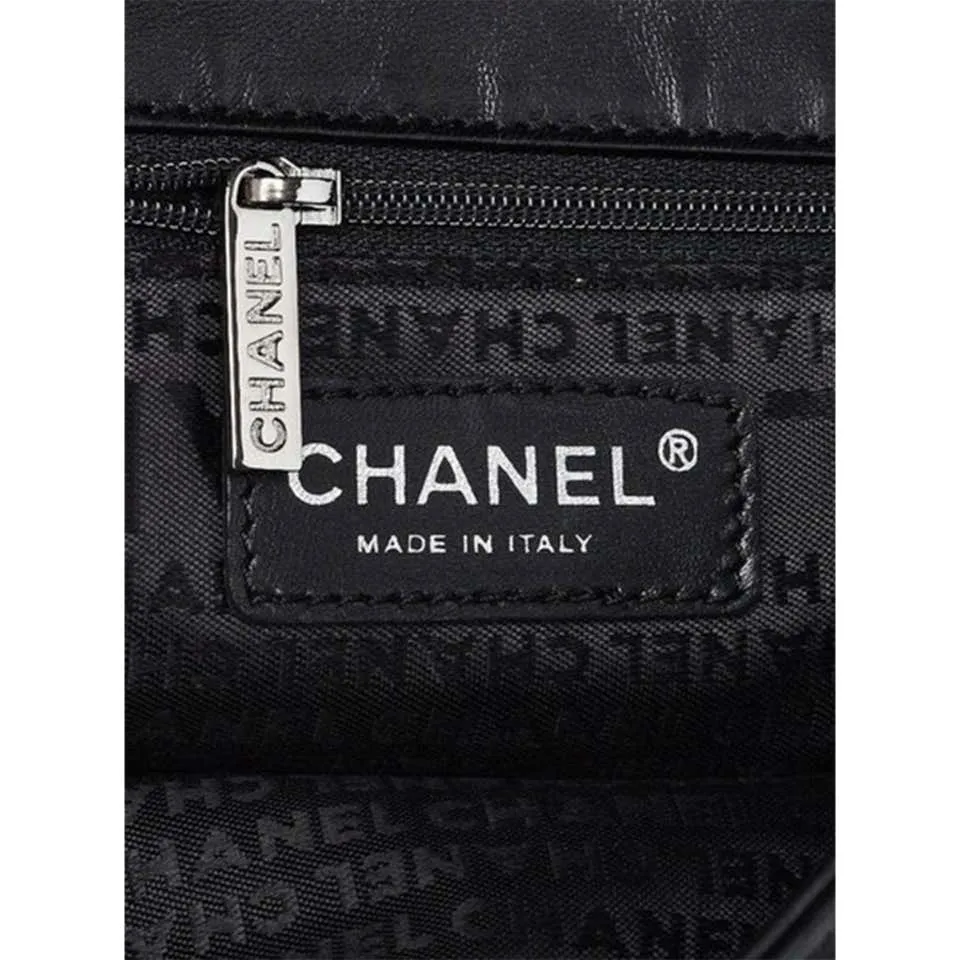 Chanel Cambon Quilted Lambskin Camellia No. 5 Flap Black Patent Leather Shoulder Bag