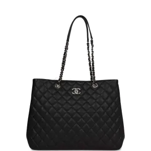 Chanel Timeless Tote Bag Black Caviar Silver Hardware